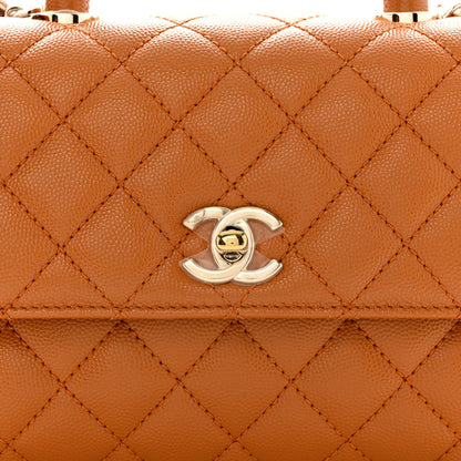 Chanel Caviar Quilted Mini Coco Handle Flap Brown 8 of 10