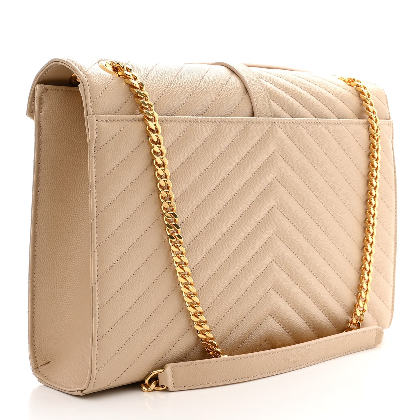 Grain De Poudre Matelasse Chevron Large Monogram Satchel Nude Powder