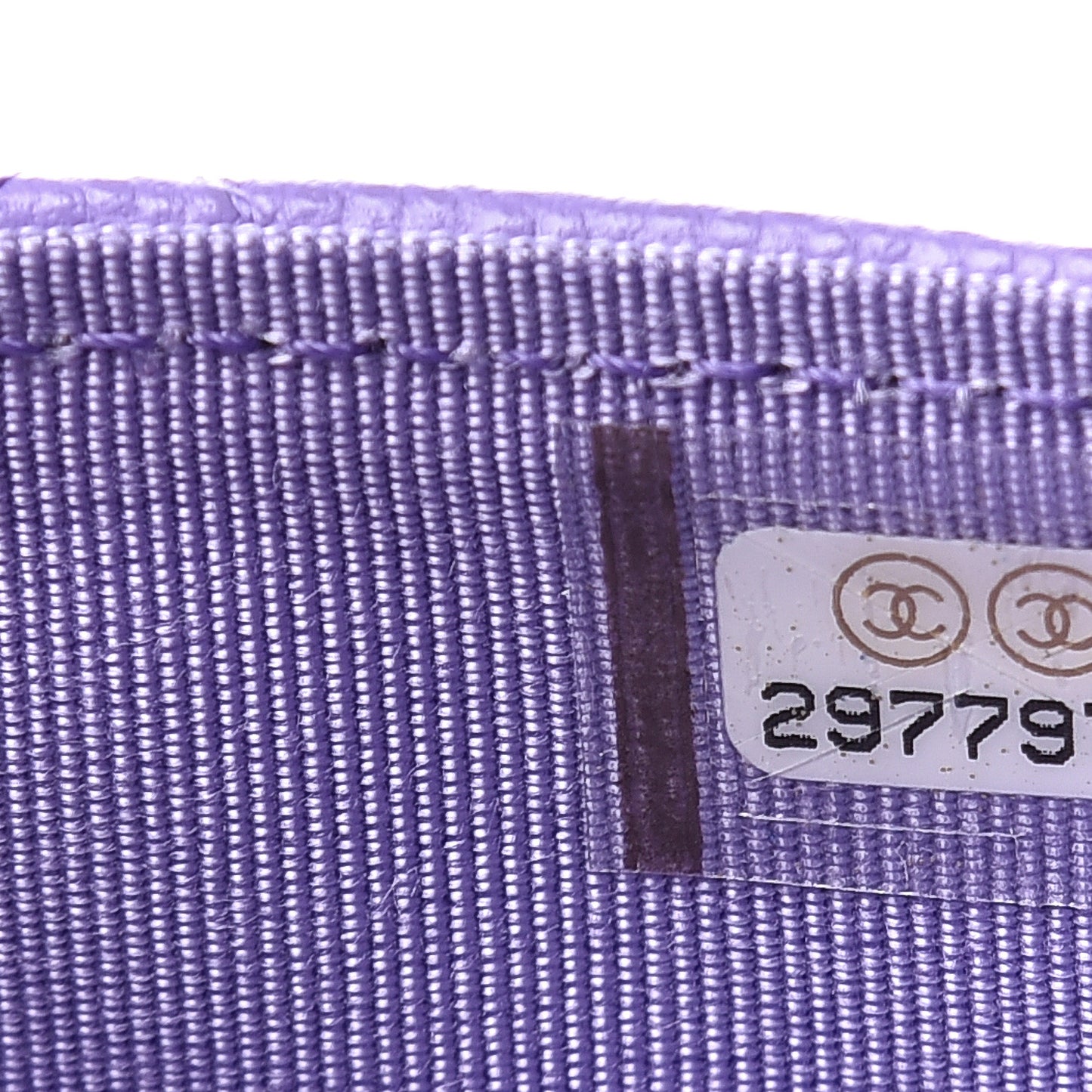 Caviar Quilted Flap Card Holder Wallet Purple