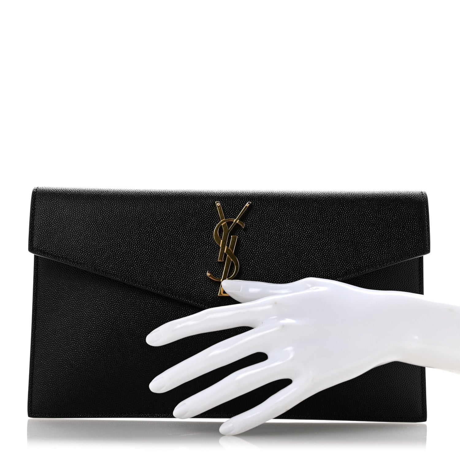 Saint Laurent Grain De Poudre Uptown Pouch Black 2 of 9