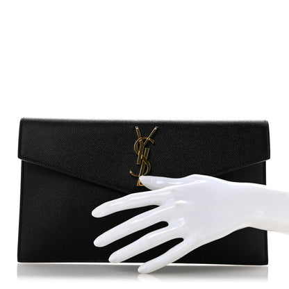 Saint Laurent Grain De Poudre Uptown Pouch Black 2 of 9