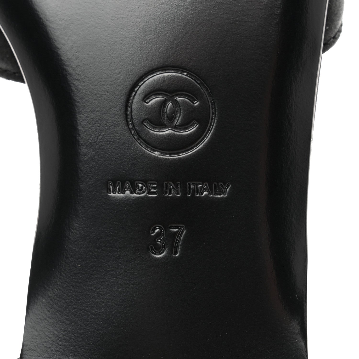 Chanel Satin Diamante CC Flats 37 Black 8 of 8