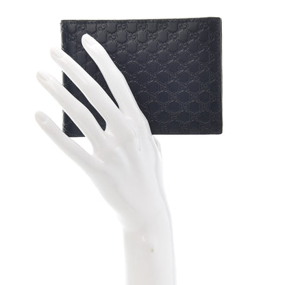 Gucci Microguccissima Bi-Fold Wallet Navy Blue 2 of 9
