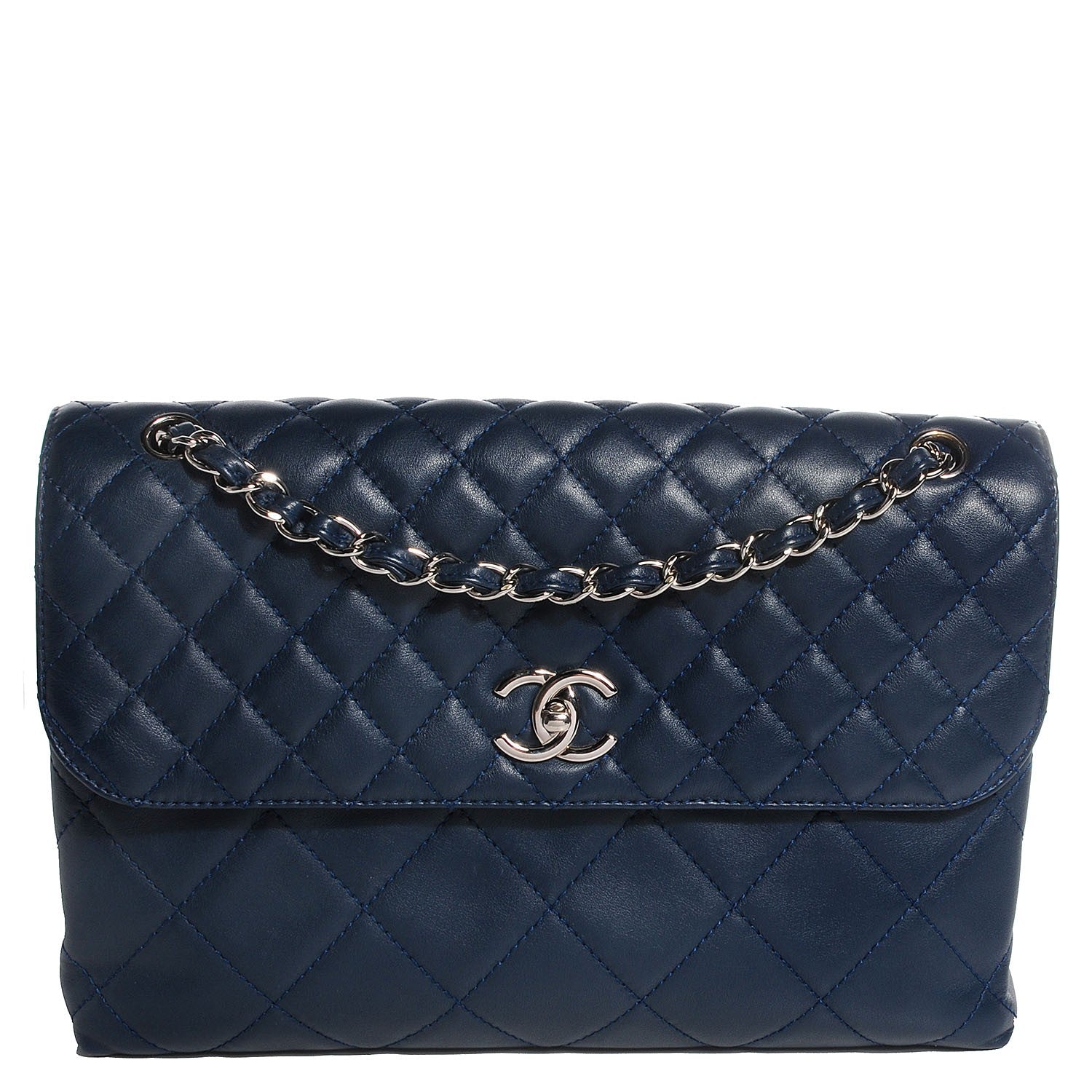 Chanel Calfskin Quilted In The Business Flap Dark Blue 1 of 9
