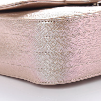 Chanel Iridescent Caviar Chevron Quilted Mini Rectangular Flap Light Gold 8 of 10