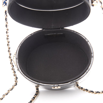Chanel Patent Quilted Round Clutch With Chain Black 4 of 10