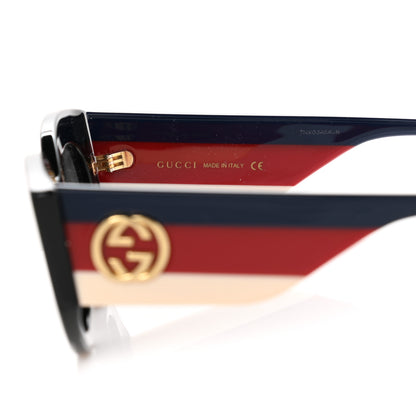Gucci Acetate Oversized Rectangle Frame Web Sunglasses GG 0275/S Black 5 of 8