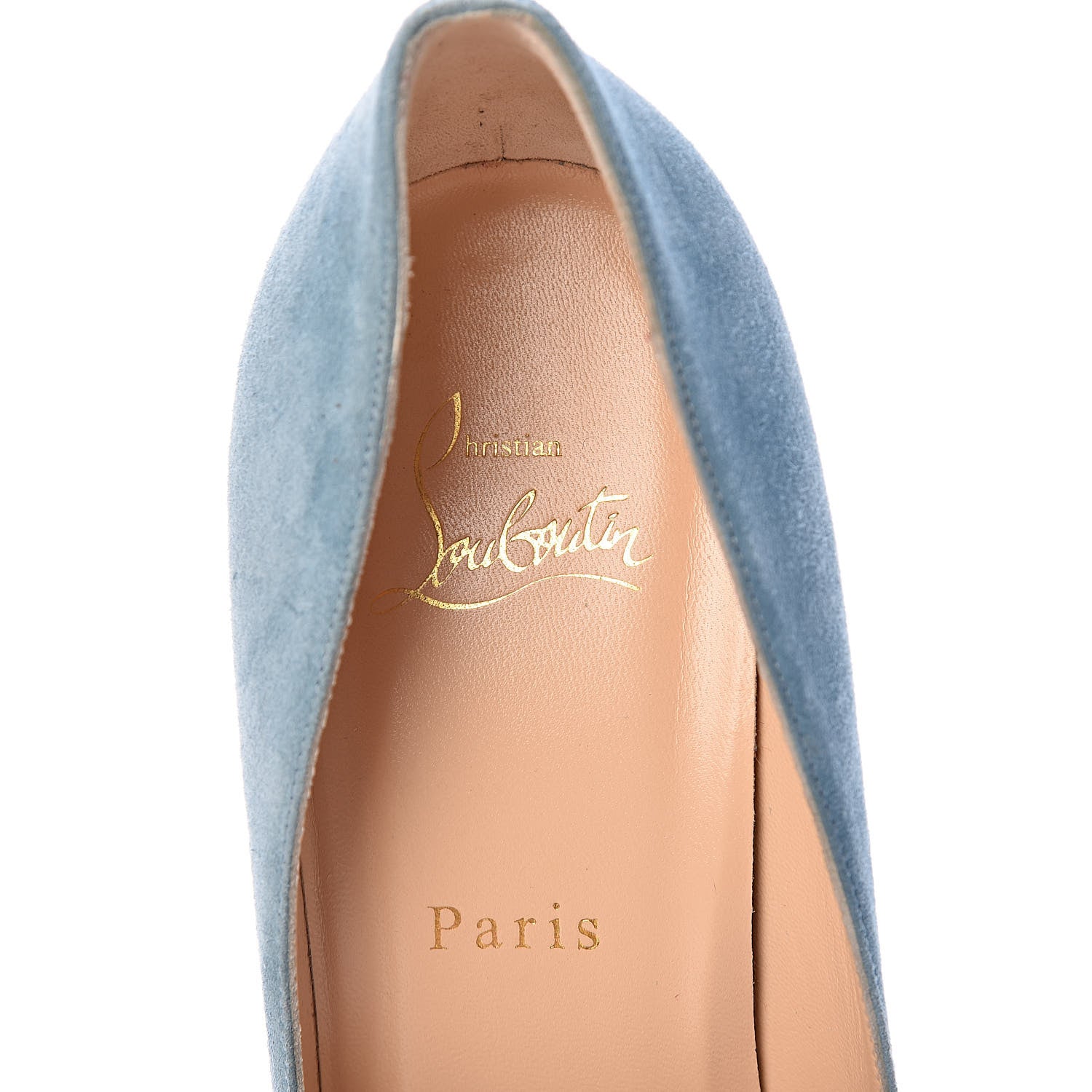 Christian Louboutin Veau Velours Pigalle Follies 100 Pumps 40 Celeste 9 of 19