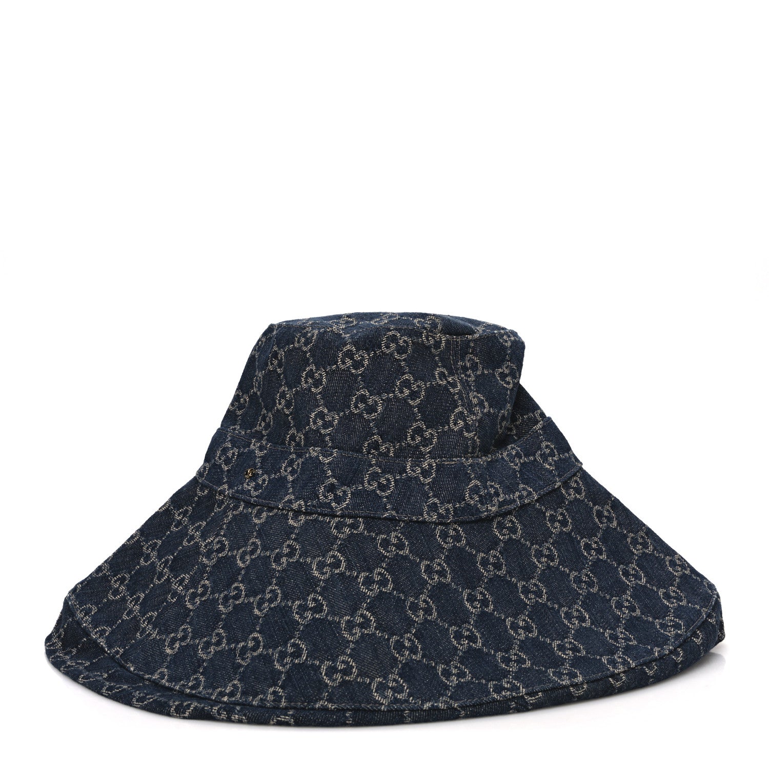 Gucci Eco Washed Denim GG Monogram Brim Hat L Blue 4 of 8