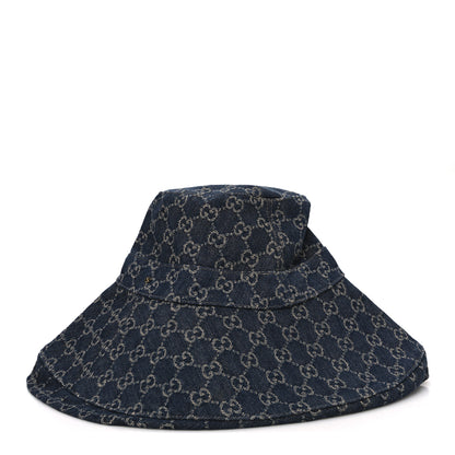 Gucci Eco Washed Denim GG Monogram Brim Hat L Blue 4 of 8
