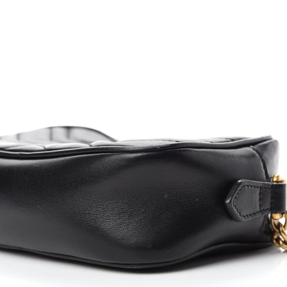 Gucci Calfskin Matelasse Mini GG Marmont Chain Shoulder Bag Black 7 of 13