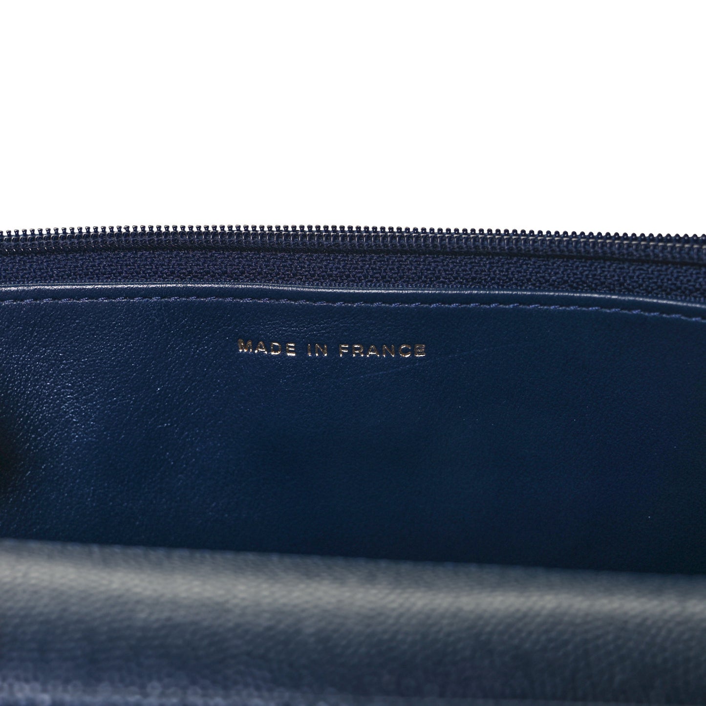 Caviar Quilted Wallet On Chain WOC Navy Blue