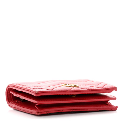 Gucci Calfskin Matelasse GG Marmont Card Case Wallet Hibiscus Red 4 of 8