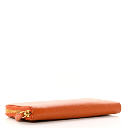 Prada Saffiano Metal Zip Around Wallet Papaya 4 of 7