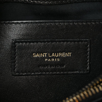 Saint Laurent Sheepskin Matelasse Chevron Monogram Medium College Bag Black 6 of 9