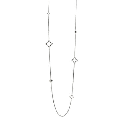 David Yurman Sterling Silver 25mm Quatrefoil Chain Necklace 1 of 4