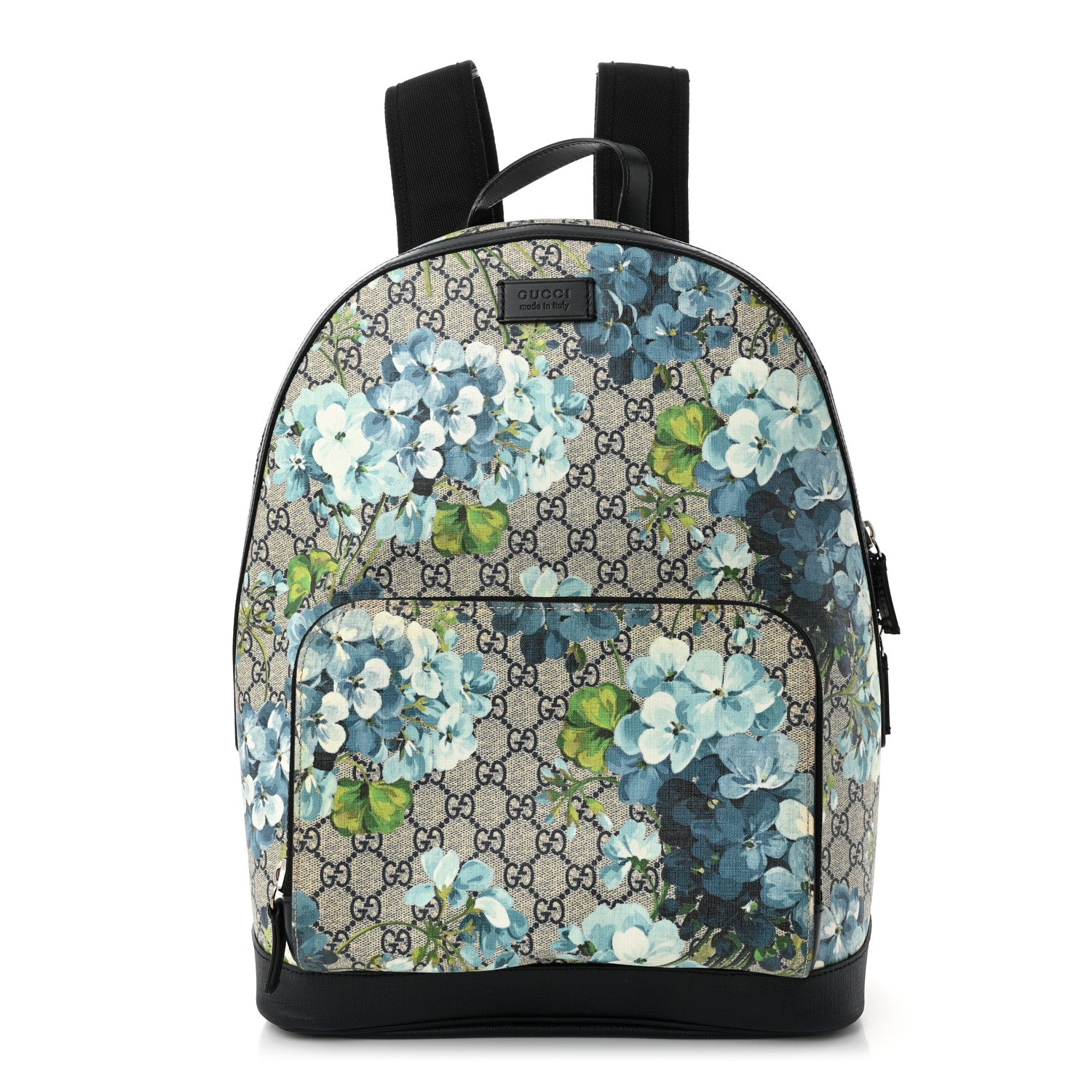 Gucci GG Supreme Monogram Blooms Medium Day Backpack Beige Blue Navy 1 of 10