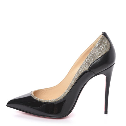 Christian Louboutin Glitter Patent Fluo Tucsick 100 Pumps 36 Black Ivory 1 of 9