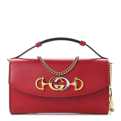 Gucci Smooth Calfskin Mini Zumi Shoulder Bag Hibiscus Red 1 of 10