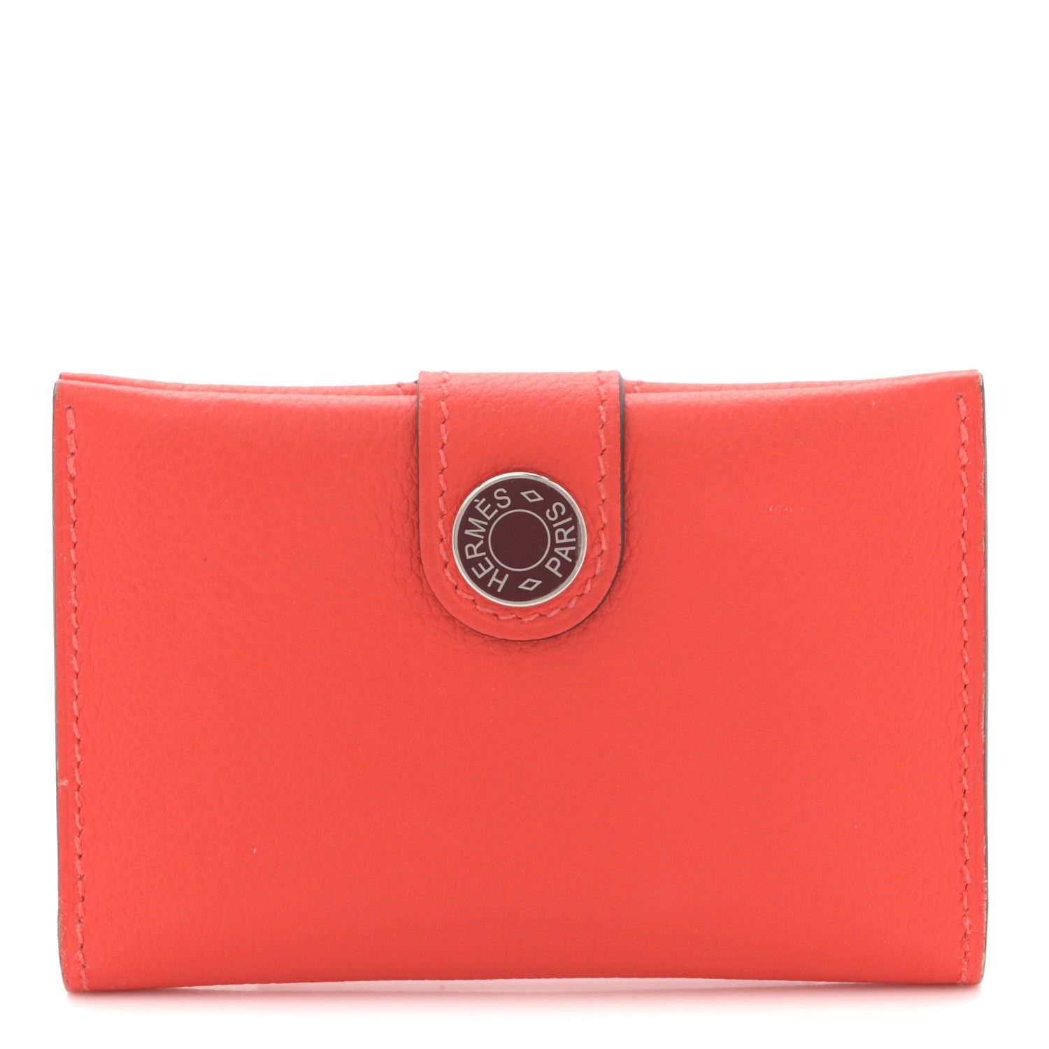 Hermes Evercolor Bi-Color RMS Card Holder Orange Field Rouge H