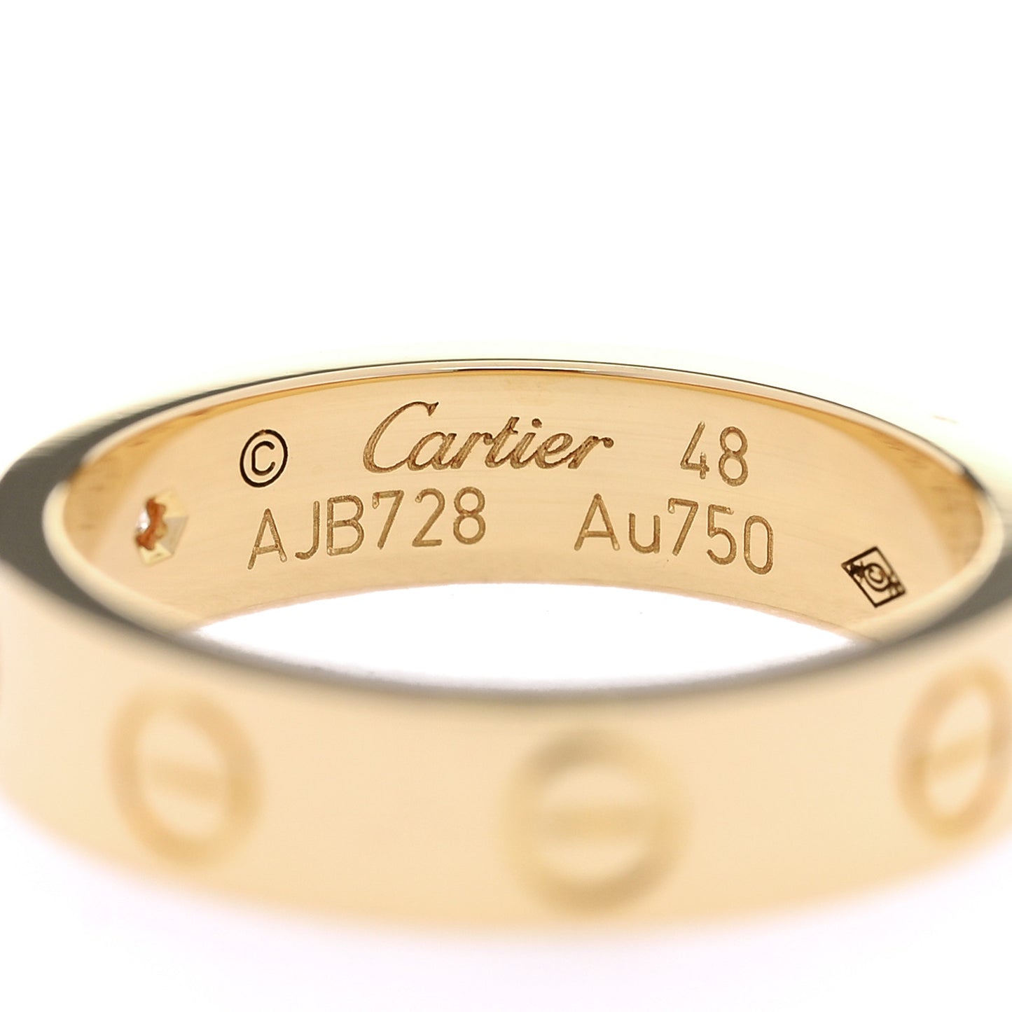18K Yellow Gold Diamond 4mm LOVE Wedding Band Ring 48 4.5