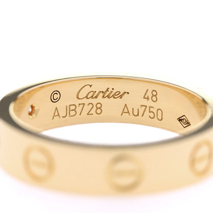 Cartier 18K Yellow Gold Diamond 4mm LOVE Wedding Band Ring 48 4.5 4 of 4
