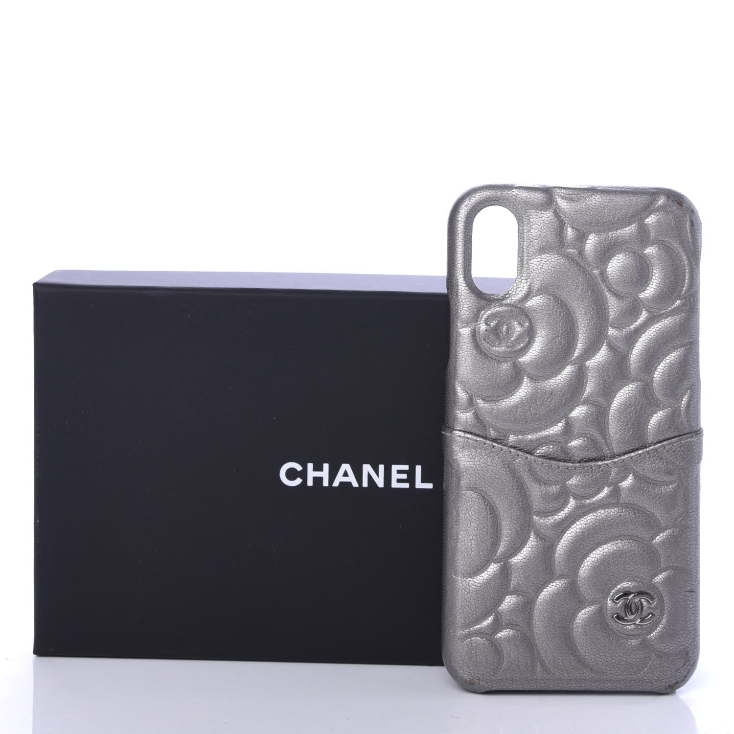 Chanel Goatskin Camellia iPhone X Case Grey 6 of 6