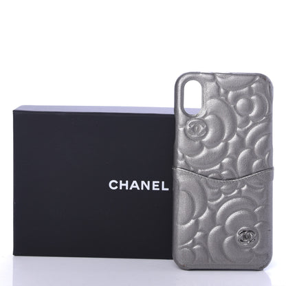 Chanel Goatskin Camellia iPhone X Case Grey 6 of 6