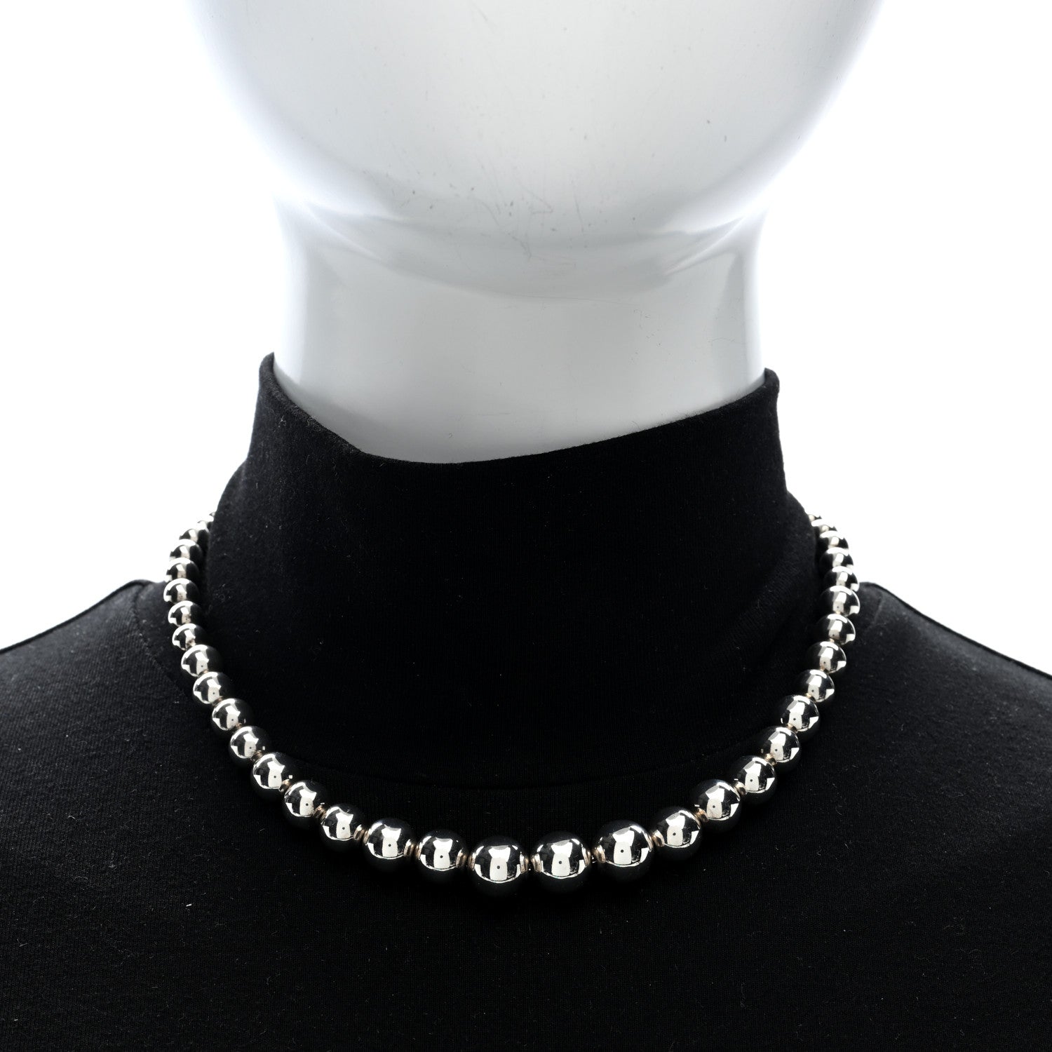 Tiffany Sterling Silver HardWear Graduated Ball Necklace 2 of 4