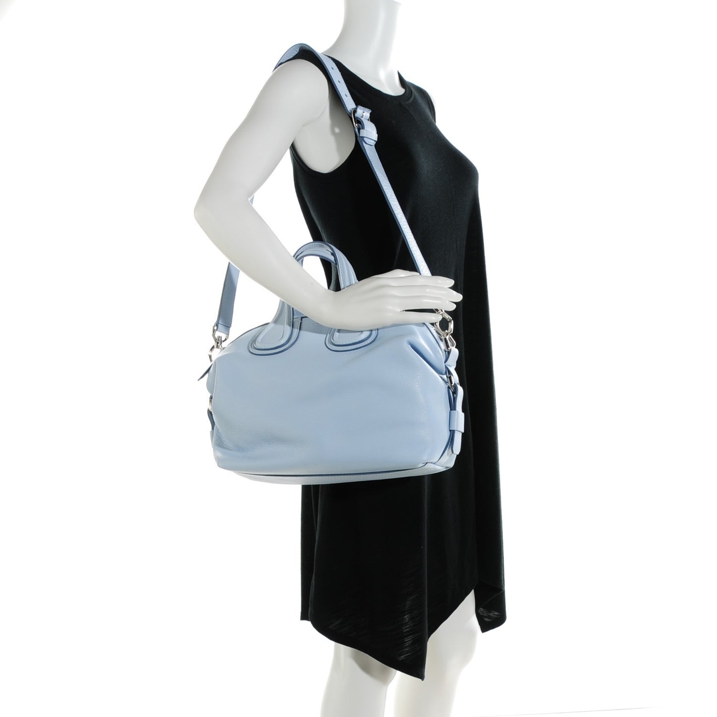 Waxed Calfskin Small Nightingale Light Blue