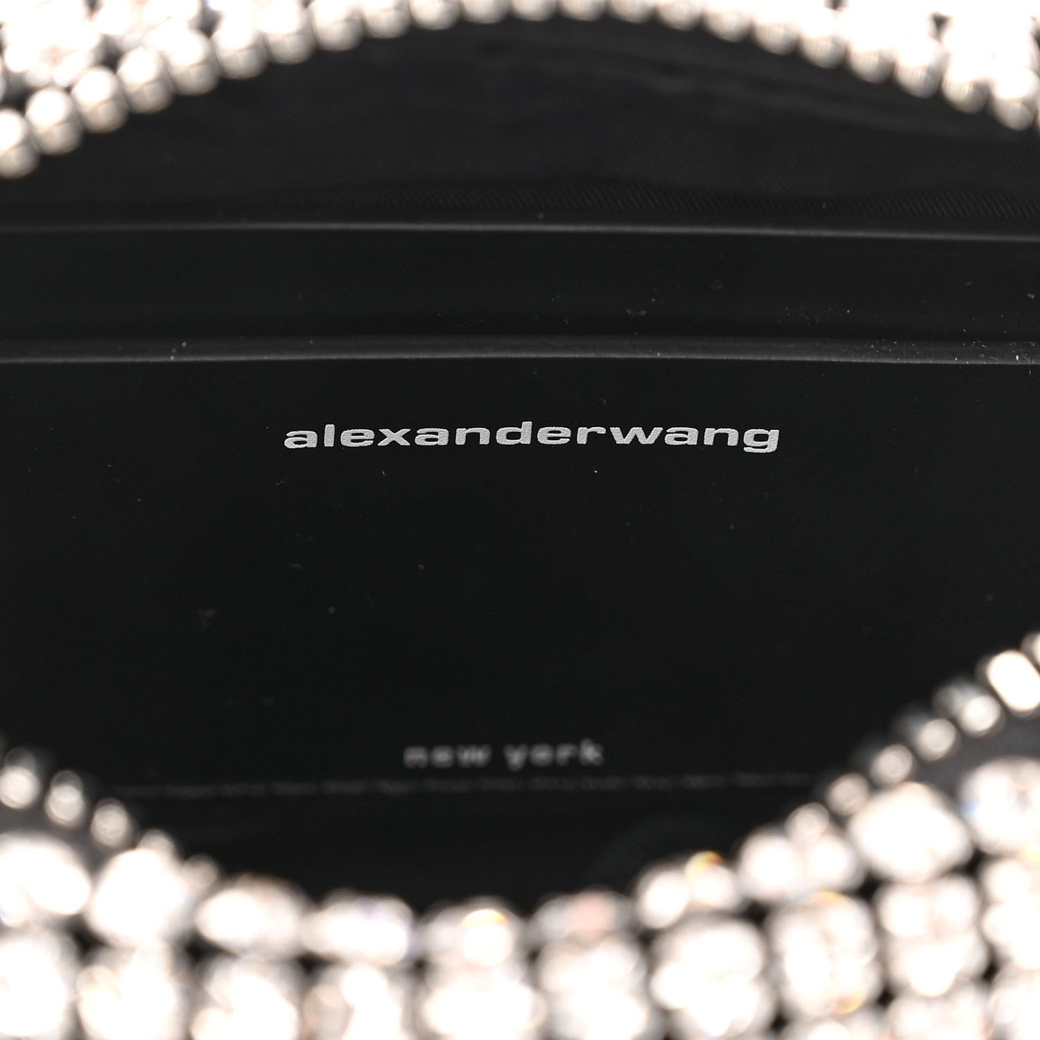Alexander Wang Mesh Crystal Rhinestone Mini Heiress Pouch Black Silver 6 of 9