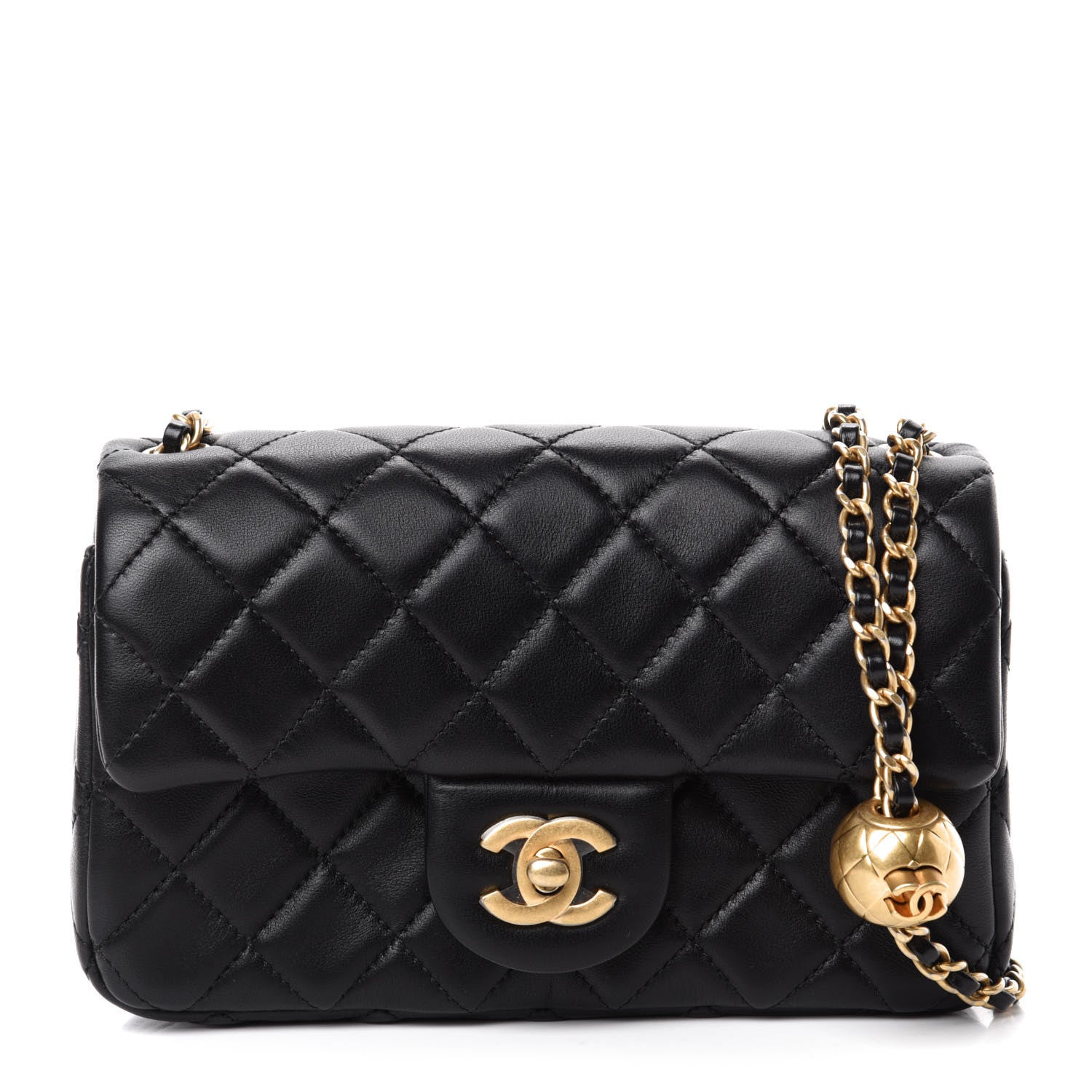 Chanel Lambskin Quilted Mini Rectangular Pearl Crush Flap Black 1 of 12