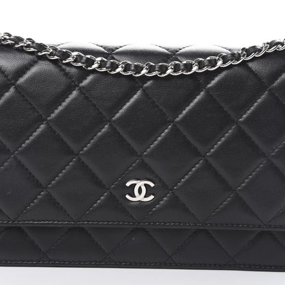 Chanel Lambskin Quilted Wallet On Chain WOC Black 8 of 17