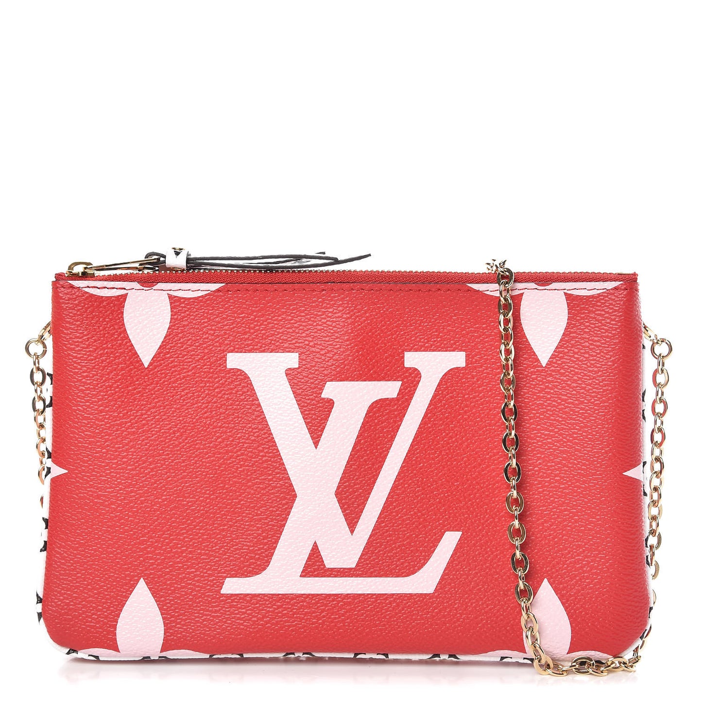 Monogram Giant Double Zip Pochette Rouge