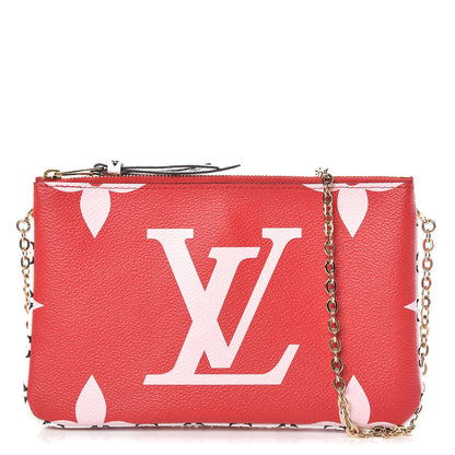 Louis Vuitton Monogram Giant Double Zip Pochette Rouge 1 of 8