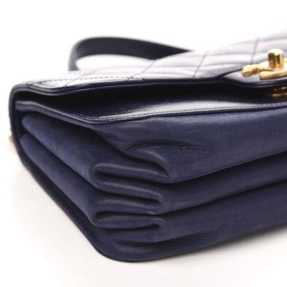 Chanel Calfskin Quilted Small Straight Lined Flap Blue 8 of 11