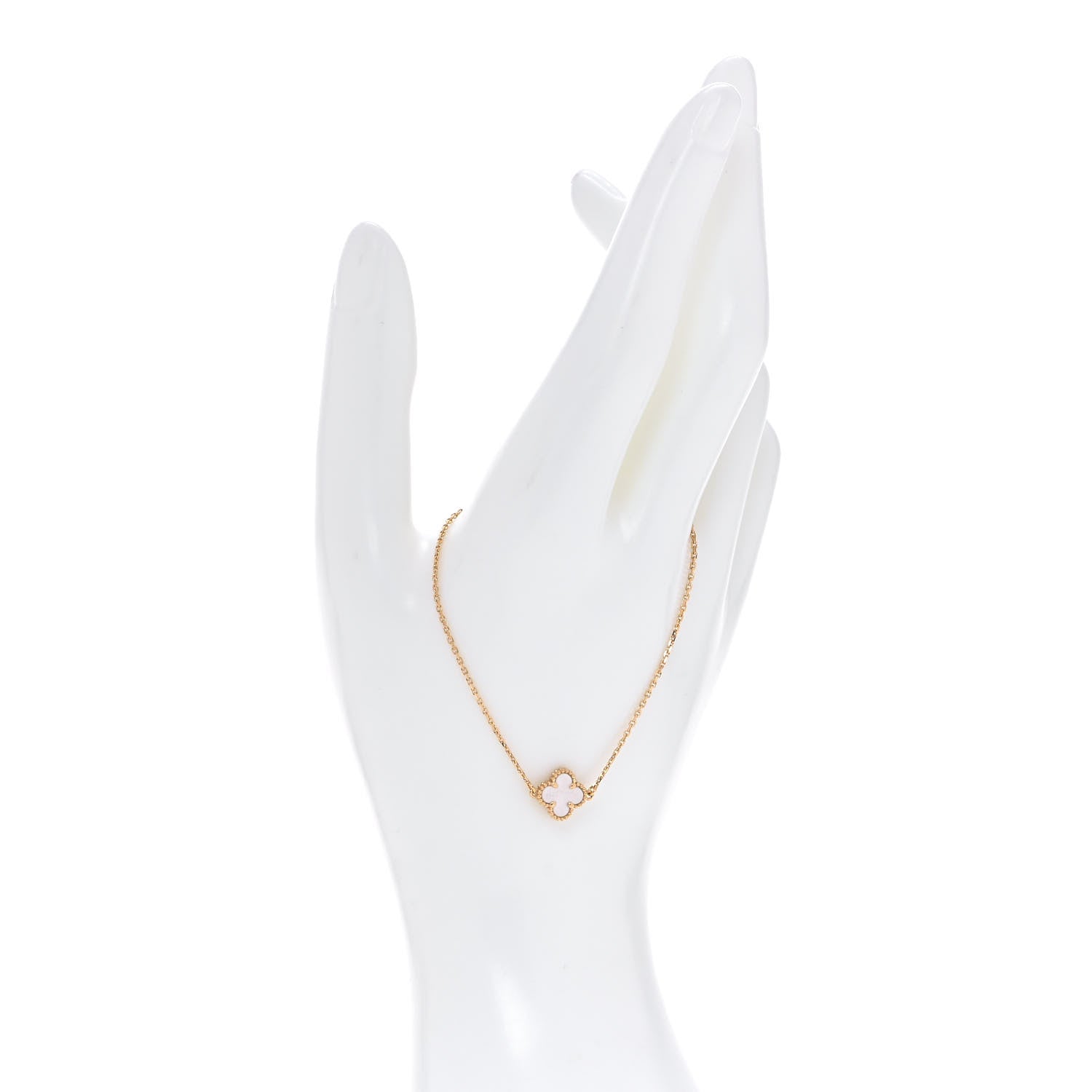 Van Cleef & Arpels 18K Yellow Gold Mother of Pearl Sweet Alhambra Bracelet 2 of 7