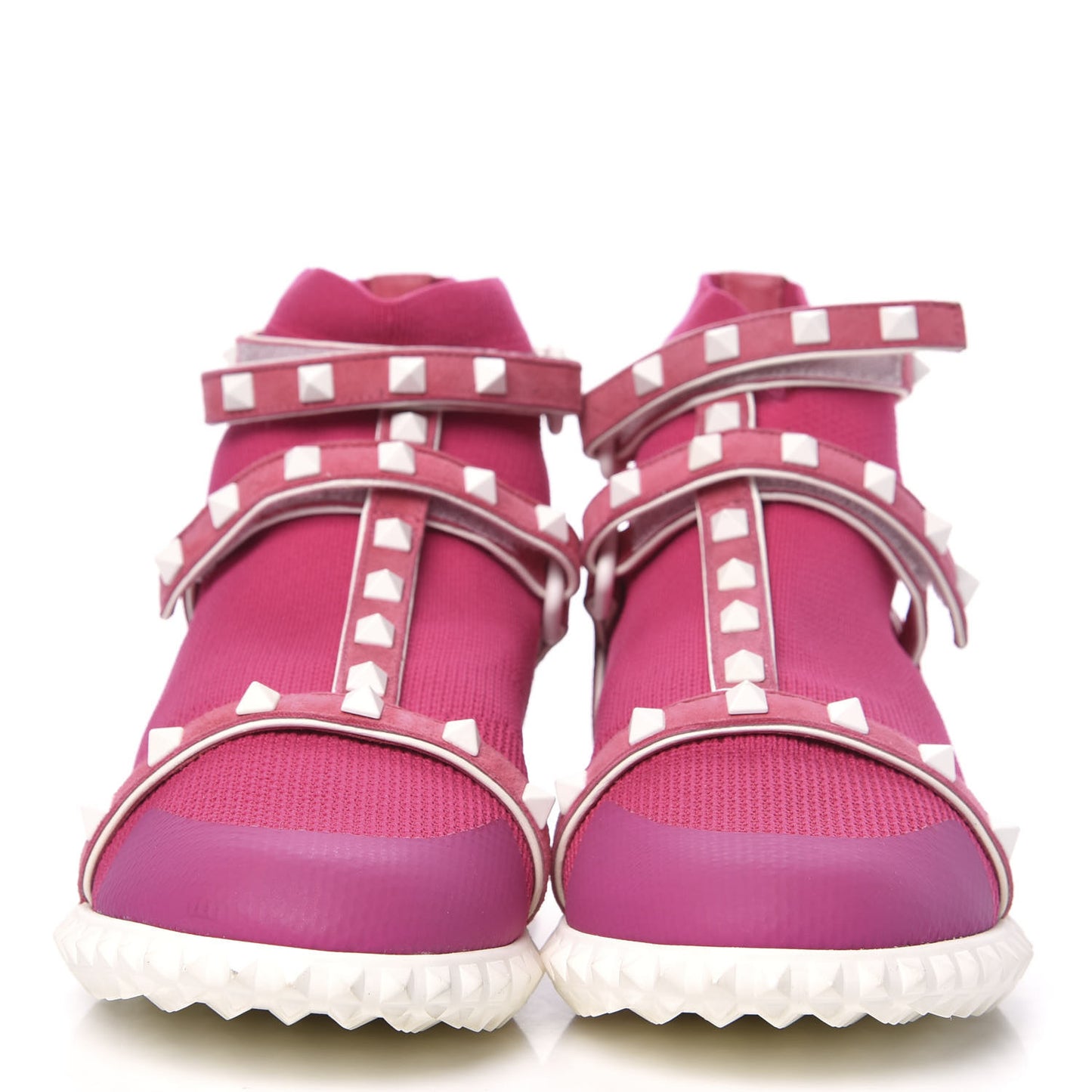 Body Tech Knit Free Rockstud Sock High Top Sneakers 37 Shadow Pink Optic White