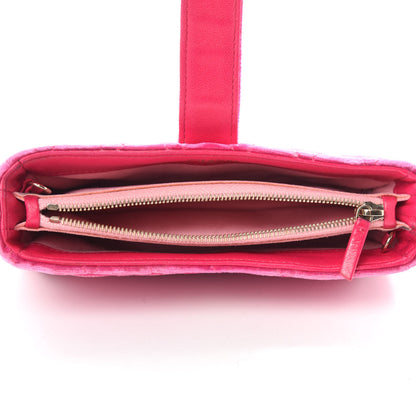 Chanel Velvet Quilted Mini Phone Holder Crossbody Bag Pink 5 of 15