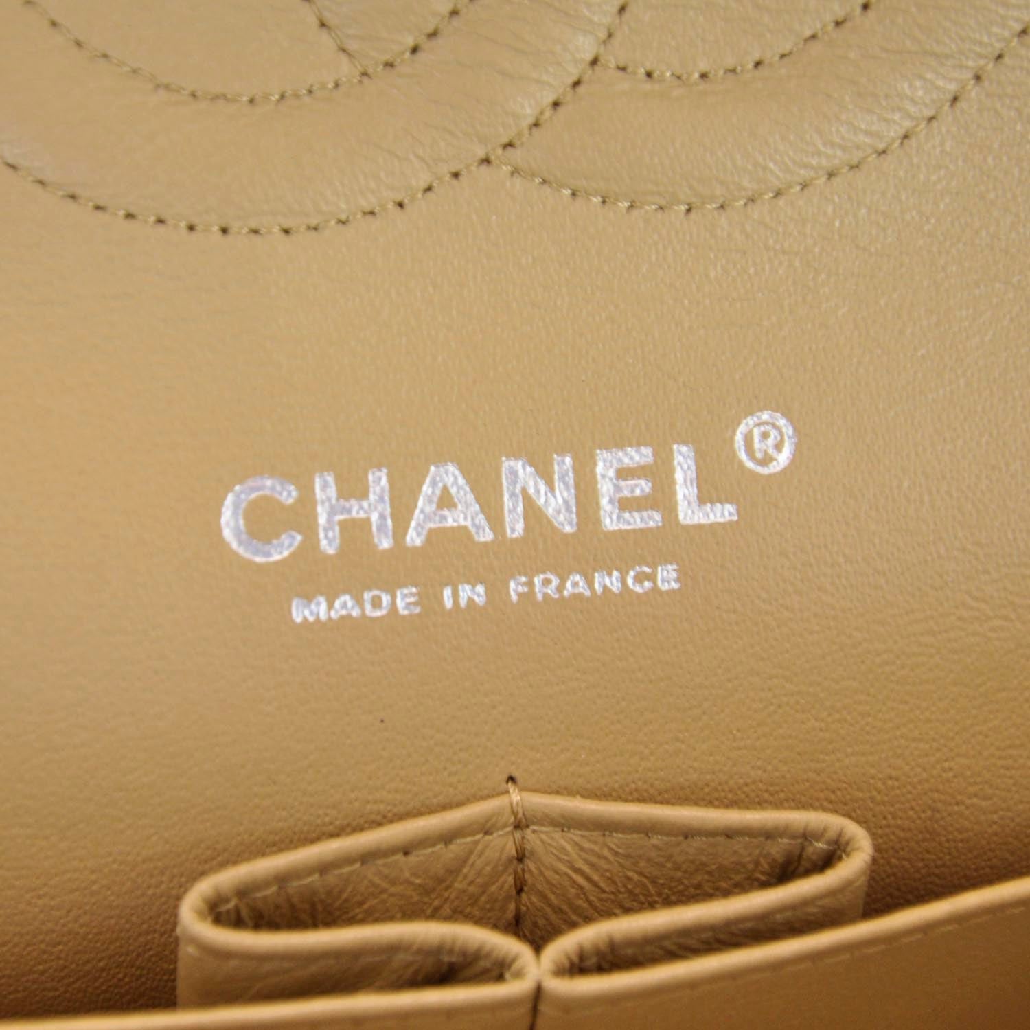Chanel Caviar Quilted Medium Double Flap Beige 8 of 10