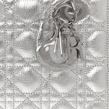 Christian Dior Metallic Grained Calfskin Cannage Small My ABCDior Lady Dior Silver 7 of 12