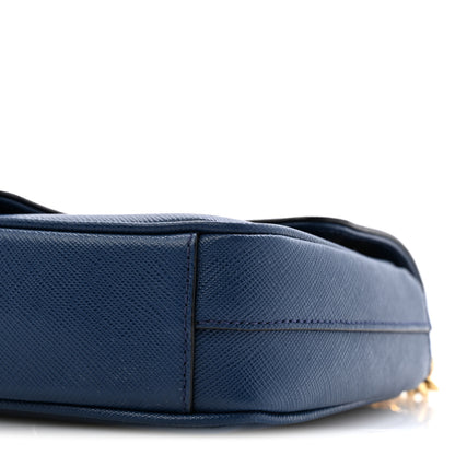 Prada Saffiano Flap Shoulder Bag Bluette 10 of 13