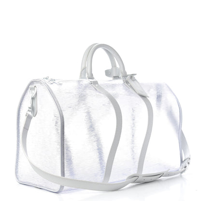Louis Vuitton PVC Epi Embossed Wavy Keepall Bandouliere 50 White 2 of 10