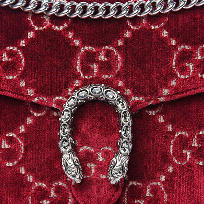 Gucci Velvet GG Monogram Mini Dionysus Chain Wallet Red Cipria 10 of 11