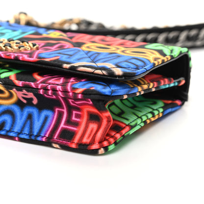 Chanel Fabric Printed Chanel 19 Wallet On Chain WOC Black Multicolor 9 of 10