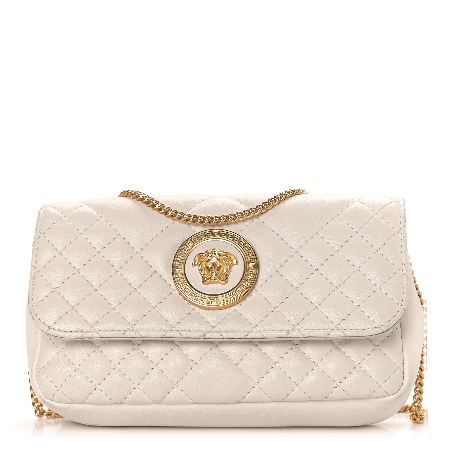 Nappa Barocco Quilted Vanitas Crossbody White
