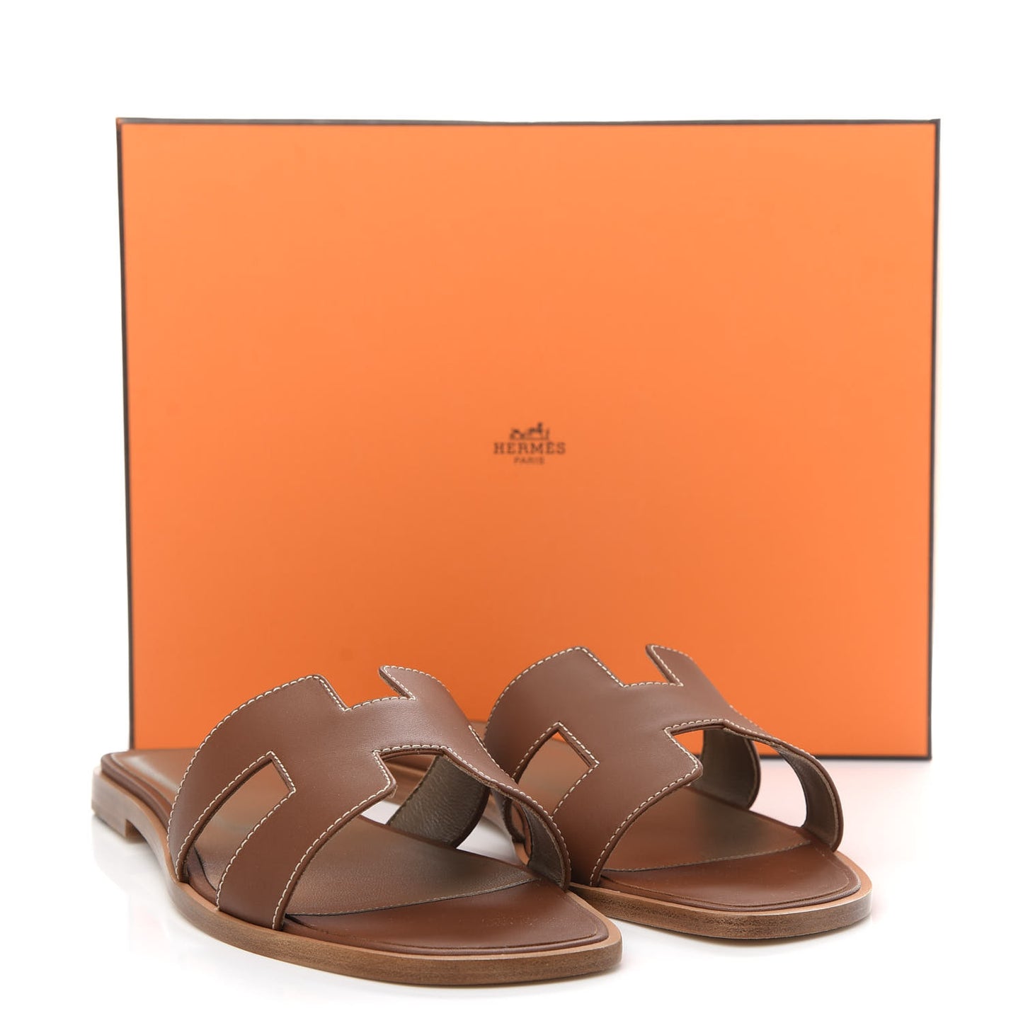 Box Calfskin Oran Sandals 39.5 Gold