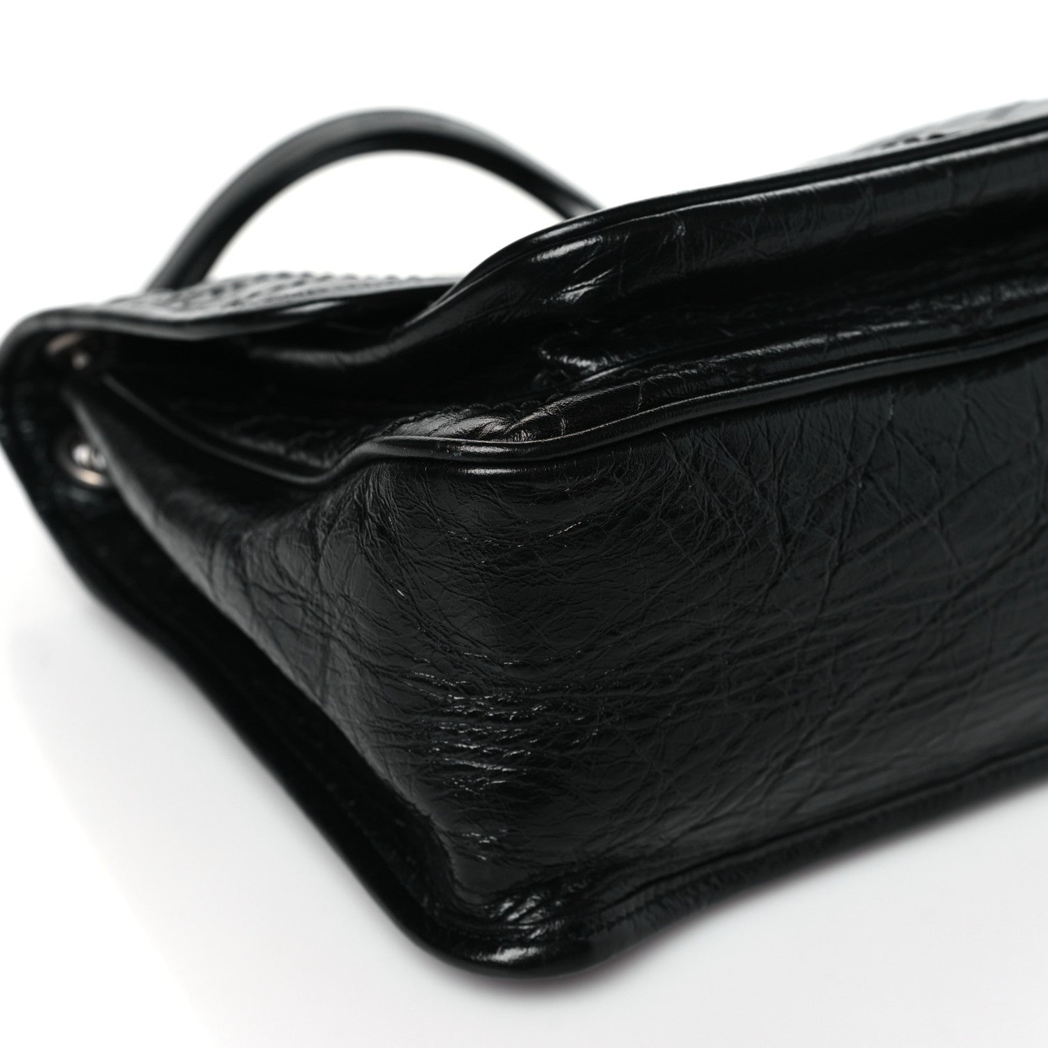 Saint Laurent Crinkled Calfskin Matelasse Monogram Medium Niki Chain Satchel Black 9 of 10