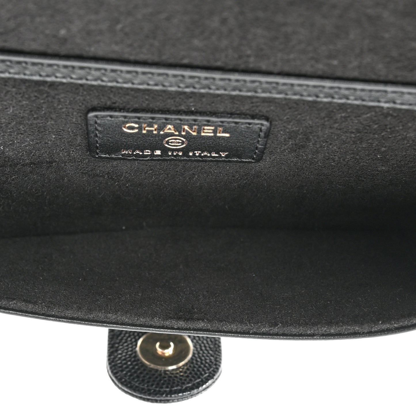 Caviar Quilted Chain Glasses Case Black