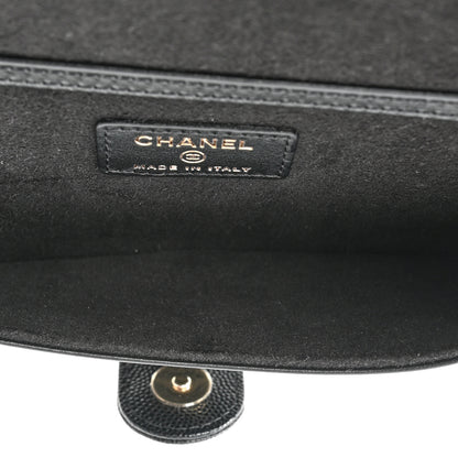 Chanel Caviar Quilted Chain Glasses Case Black 5 of 9